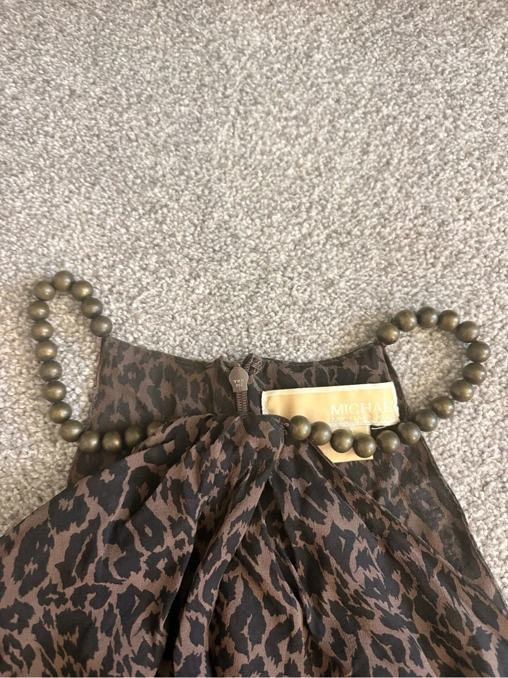 Michael Kors Brown Leopard Halter Cami Top